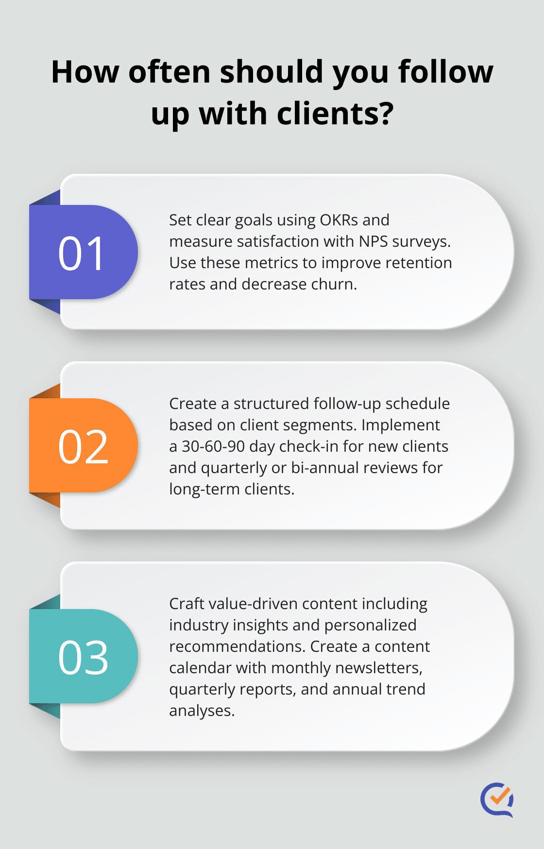 Infographic: How often should you follow up with clients? - client follow-up system